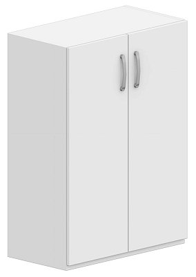 Skriňa policová, dvierka 80x42x110cm - Biela