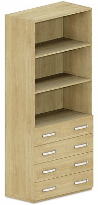 Skriňa policová, zásuvky / niky 80x42x180cm - Wenge