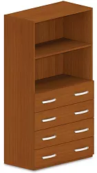 Skriňa policová, zásuvky / niky 80x42x145cm - Sivá