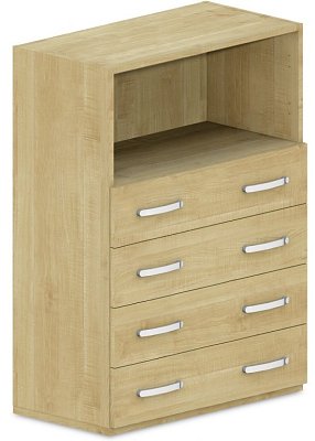 Skriňa policová, zásuvky/niky 80x42x110cm - Wenge