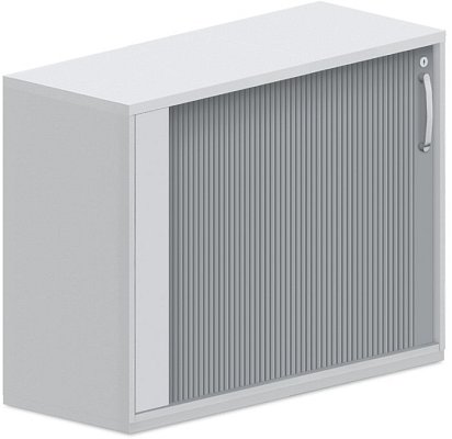 Stolová skriňa s roletou 120x42x75cm - Biela