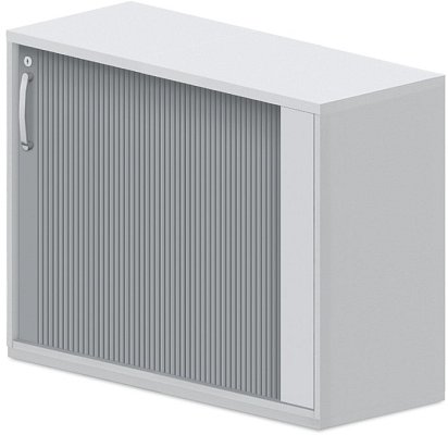 Stolová skriňa s roletou 120x42x75cm - Biela