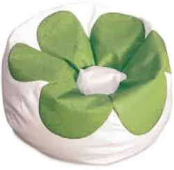 Sedací pytel - Flower medium 65x65x45 - Koženka žlutá/modrá