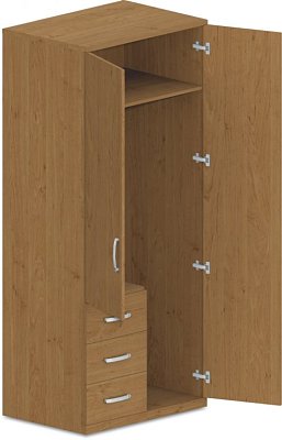 Šatníková skriňa so zásuvkami 90x62x205cm - Buk biely