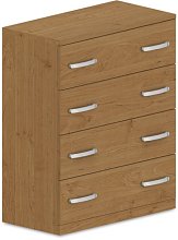 Komoda zásuvková 80x40x110cm - Buk biely