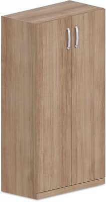 Policová skriňa, dvierka 80x42x145cm - Buk biely