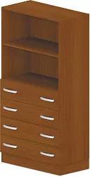 Skriňa policová, zásuvky / niky 80x42x152, 5cm - Sivá