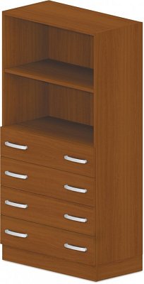 Skriňa policová, zásuvky / niky 80x42x152, 5cm - Biela