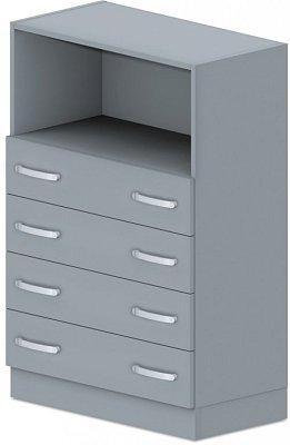 Skříň policová, zásuvky/niky 80x42x117,5cm - Wenge