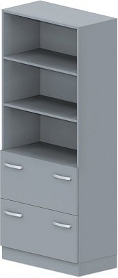 Skriňa policová, registratúry/niky 80x42x187, 5cm - Biela