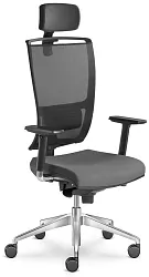 Kancelárska stolička - Lyra Net 201-SYS-F80-N6 - koženka čierna