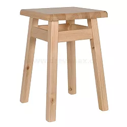 Dřevěný taburet v.45cm - Šedá