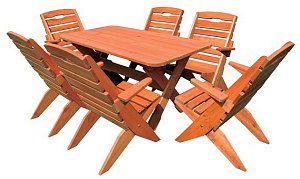 Záhradný set z masívneho smrekového dreva - Dub