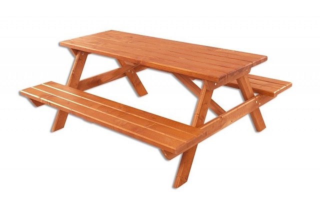 LARA - zahradní set z masivního smrkového dřeva 157x68x140 - Dub