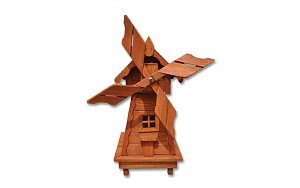 Větrný mlýn z masivního smrkového dřeva v.83cm - týk