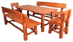 MAX - zahradní set z masivního olšového dřeva, lakovaný - Olše přírodní