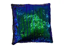 Povlak na polštářek flitrový - modro-zelený