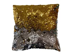 Povlak na polštářek flitrový - žluto-stříbrný