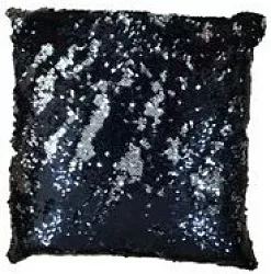 Povlak na polštářek flitrový - černo-stříbrný