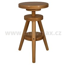Dřevěný taburet s výškovým nastavením 30x30x60cm - Dub