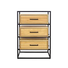 Komoda kombinovaná z masívneho prírodného dubu 70x42x100cm - Dub dark