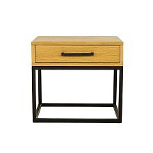 Nočný stolík kombinovaný z masívneho prírodného dubu 50x35x45cm - Dub dark