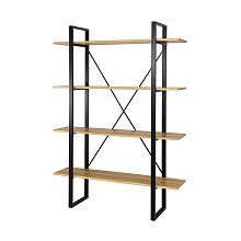 Regál kombinovaný z masívneho prírodného dubu 130x180x35cm - Dub bielený