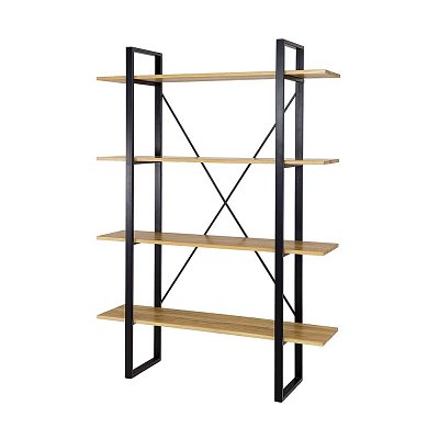 Regál kombinovaný z masívneho prírodného dubu 130x180x35cm - Dub bielený