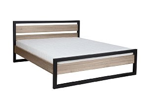 Posteľ z masívneho prírodného dubu, jednolôžko 120x200cm - Dub bielený