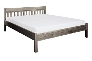 Postel z masivní borovice, dvoulůžko 180x200cm - Šedá