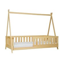 Drevená detská posteľ z masívnej prírodnej borovice 90x180 cm - Borovica prírodná