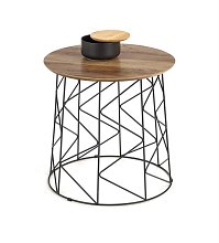 Konferenčný stolík 50x50cm - Čierna/orech