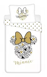 Bavlněné povlečení 140x200 + 70x90 - Minnie Gold 2