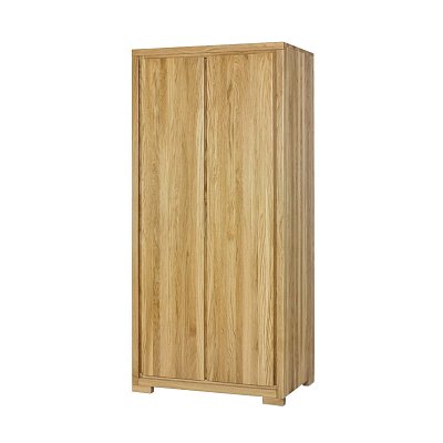 Šatní skříň z masivního přírodního dubu 90x60x195cm - Dub bělený