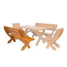 Záhradná lavica z masívneho smrekového dreva 150x62x89cm - Dub