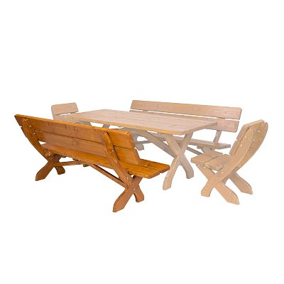 Záhradná lavica z masívneho smrekového dreva 200x62x89cm - Dub