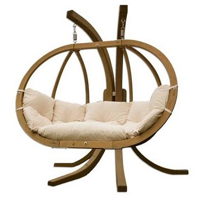 Kreslo závesné z masívneho smrekového dreva 232x137x195cm - Šedá