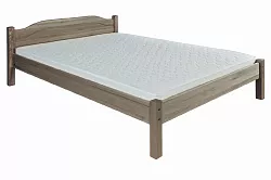 Postel z masivní borovice, dvoulůžko 140x200cm - Šedá