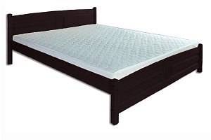 Posteľ z masívnej borovice, dvojlôžko 200x200cm - Orech