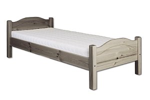 Posteľ z masívnej borovice, jednolôžko 90x200cm - sivá