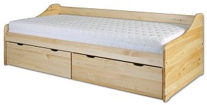 Posteľ z masívnej borovice s úložným priestorom 90x200cm - Borovica