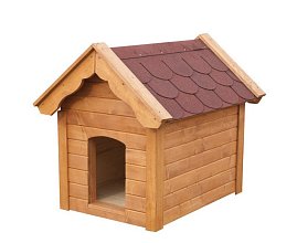 Psie búda z masívneho smrekového dreva 80x117x88cm - teak