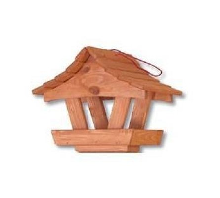 Vtáčie krmítko z masívneho smrekového dreva 33x30x27cm - teak
