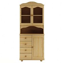 Vitrína z masívnej borovice 80x47x190cm - Dub