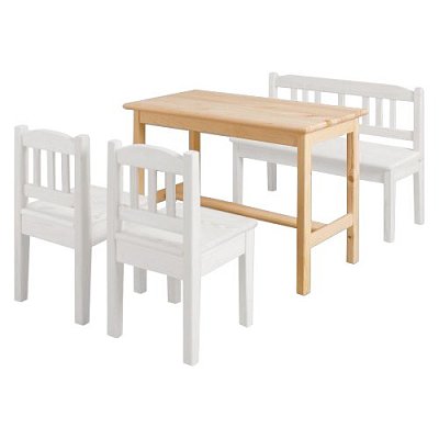 Jedálenský stolík detský z masívnej borovice 75x38x50cm - Jelša