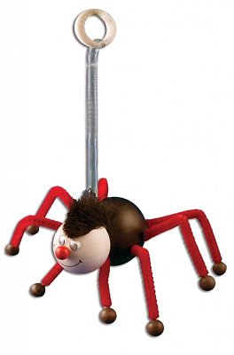 Figúrka pavúčik na pružinke z masívnej borovice výška 13cm