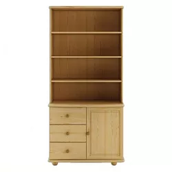 Knihovna z masivní borovice 81x40x190cm - Šedá