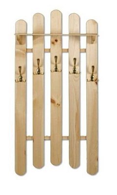 Vešiaková stena z masívnej borovice 57x22x104cm - Dub