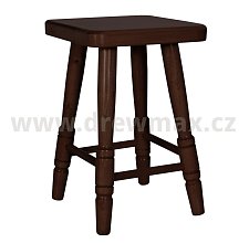 Dřevěný taburet v.45cm - Ořech