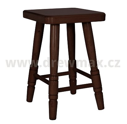Dřevěný taburet v.45cm - Ořech